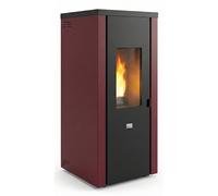 Queen Stufa a Pellet Ventilata 7 kW Serbatoio 15 Kg Bordeaux EVO 7