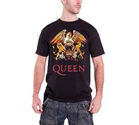 Queen T Shirt Classic Crest Band Logo Freddie Mercury Ufficiale Uomo nuovo nero