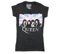 Queen - T-Shirt # M Ladies Black # Union Jack Vintage