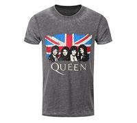 Queen Freddie Mercury Union Jack Burnout autorizzato Uomo maglietta
