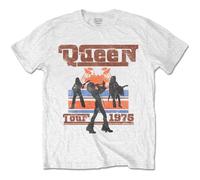 Queen - T-Shirt # S White Unisex # 1976 Tour Silhouettes