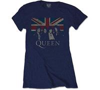 Queen - T-Shirt # Xl Ladies Blue # Vintage Union Jack
