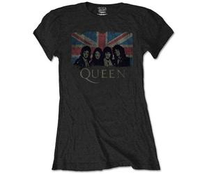 Queen Union Jack Vintage (Retail Pack) Black M Donna Maglietta