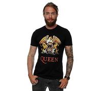 Queen Uomo Crest Logo Maglietta, Nero, X-Large,Nero