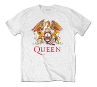 Queen White Crest Freddie Mercury Brian May ufficiale Uomo maglietta unisex
