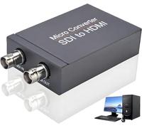 Queen.Y Convertitore da SDI a HDMI 3G- SDI HD- Adattatore da SDI a HDMI (Con Alimentatore) Display di Trasmissione Del Segnale Veloce 1080P SDIs in HDMIs Out SDI Loopout