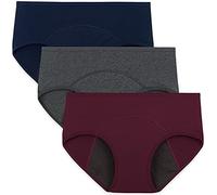 Queena Mutande Ciclo Mestruale Mutande Assorbenti Donna Vita Alta Slip Cotone Ciclo Mestruale Intimo Post Parto Pacco da 3