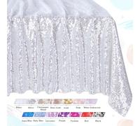QueenDream 127 x 203 cm - Tovaglia glitterata con paillettes, colore: argento