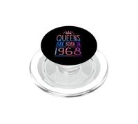 Queens Are Born In 1968 58 Years Old Funny 58th Birthday PopSockets PopGrip per MagSafe