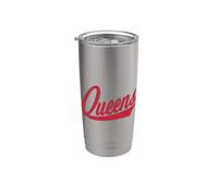 Queens New York NY Varsity Script, maglia sportiva classica Bicchiere termico in acciaio inox doppia parete