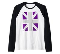 Queen's Platinum Jubilee 2022 70th Anniversary Union Jack Maglia con Maniche Raglan