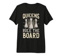 Queens Rule The Board Chessboxing Donne Scacchi Ragazze Scacchi Maglietta Premium