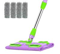 Queensfinders Mop, 360° Rotatable Adjustable Cleaning Mops, Floor Mop With Stainless Steel Handle, For Home Floor Cleaning(purple)