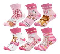 Queenshin 6 Paia di Calze Ragazzo Calzini Bambino con Design Elegante e Divertente Palloncini e Animali Resistente e Traspirante 3-12 Anni