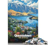 Queenstown Nuova Zelanda Viaggio 1000 pezzi Puzzle di carta Puzzle adatto per adulti e 18 anni in su Gioco di puzzle per famiglie 38x26 cm/1000 pezzi