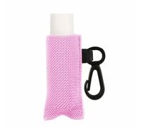 QUEENYARD Porta-rossetto, portachiavi elastico per rossetto, con clip, organizer per balsami per labbra, portachiavi da viaggio per donne e ragazze, rosa, 2.6x6cm/1.02x2.36inch