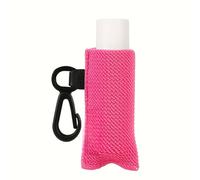 QUEENYARD Porta-rossetto, portachiavi elastico per rossetto, con clip, organizer per balsami per labbra, portachiavi da viaggio per donne e ragazze, Rosso rosato, 2.6x6cm/1.02x2.36inch