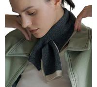 QUEENYARD sciarpa invernale, Caldo Maglia Sciarpa Corta per Ufficio Vestito Decorativo Collo Ghetta Collo Scialle Donne Neckwear Outdoor Indoor Sciarpa Incrociata, Grafite in bianco e nero, 65x19cm