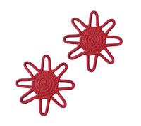 QUEENYARD Tovagliette, confezione da 2 tappetini per bevande a forma di fiore, sottobicchieri flessibili in corda di cotone, adatti per sala da pranzo e tavolini da caffè