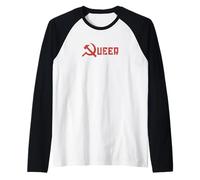 Queer Comunista Martello e Falce Socialismo Orgoglio Rosso Maglia con Maniche Raglan