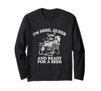 Queer E Pronto per Una Birra Divertente Gay Pride Meme Unhinged Gag Maglia a Manica