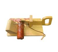Queeucaer Affettatrice per salsicce e salsicce, in legno, 8,5 x 16,5 x 10 cm, manico ergonomico, lama affilata per pancetta, salsicce, prosciutto, WWHYYR-6832-DKTD