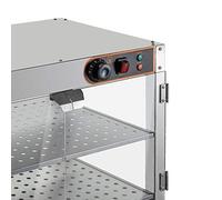 Queeucaer Hotetheke - Vetrina termica per alimenti a 4 ripiani, per riscaldamento alimentare, 30-85°C, 800 W, 61 x 38 x 51 cm, LZBY-1675-EU-DKTD