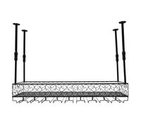Queeucaer Scaffale per vino da 100 cm, per il montaggio a soffitto, organizzatore di vino con supporto in vetro per ambienti con un'altezza di 7,71 - 8,37 piedi, come cucine, bar, caffetterie, altezza
