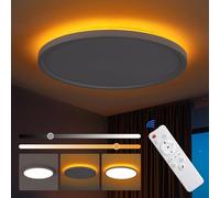 queffigle Plafoniera LED Notturna 1800K Calda Dimmerabile 30cm 3200LM 3000-6500K con Telecomando - Fissaggio a Soffitto, Luce Ambientale a Basso Profilo con Timer e Memoria per Camera da Letto