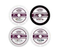 QUEFORET Dischi da Taglio 75mm 4 Pezzi - Disco in Carburo per Legno, Disco HSS per metallo, Disco Diamantato per Piastrelle, Disco Diamantato per Acciaio, con Albero da 10mm