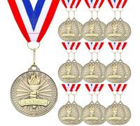 Quelay 20 medaglie per la leadership da 5,1 cm con nastri per il collo, medaglie per vincitori, premi, trofei in metallo, premio regalo per concorsi per adulti, tornei scolastici, feste