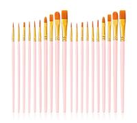 Quelcc 20 Pennelli per Dipingere, Pennelli Acquerello Professionali, Set Pittura per Vernici Acriliche, Acquerelli, Rosa
