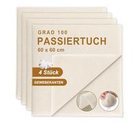 Quelcc 4 Pezzi Garza Alimentare, 60 x 60cm Panno per Formaggio, Tessuto Filtrante, Microfibra Telo Filtrante Panno, per Cucina, Filtrazione Burro, Yogurt, Latte, Caffè, Succo, Tofu