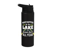 Quello che succede al lago è riso tutto l'anno Fun Lake Stainless Steel Insulated Water Bottle