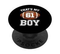 Quello è il mio ragazzo numero 61 più grande fan calcio papà mamma donna PopSockets PopGrip Adesivo