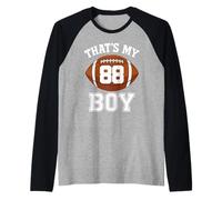 Quello è Il Mio Ragazzo Numero 88 più Grande Fan Calcio papà Mamma Donna Maglia con Maniche Raglan