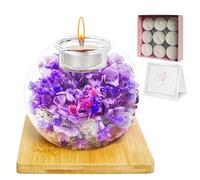 Queltrix Eternal Hydrangea in Vetro E 18 Candele Profumate, Fiori Conservati, Regalo Romantico per Le Donne, Regalo Di Natale per La Festa Della Mamma Compleanno E Anniversario