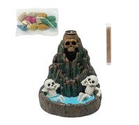 Quemador De Incienso - Porta Incienso - Centro De Mesa Decorativo Salon | Rocalla Con Calaveras para EL Hogar | Aterrador Halloween Adornos Salon Festivales, Festividades, Altares Ceremonias