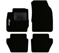QUEMAR Kit Tappetini Auto compatibili con Ford Fiesta MkVI 6 serie 2008-2017/Set Tappeti Moquette e Gomma su Misura (2 Anteriori + 2 Poster.)/Ricami e Colori Personalizzati (1 Ricamo, Bordo Nero)