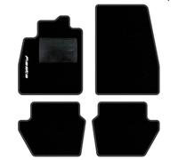 QUEMAR Kit Tappetini Auto compatibili con Ford Fiesta MkVII 7 anche Hibrid dal 2017/Set Tappeti Moquette e Gomma su Misura (2 Anter.+2 Post.)/Ricami e Colori Personalizzati (1 Ricamo, Bordo Antracite)