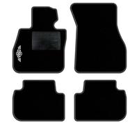 QUEMAR Kit Tappetini Auto compatibili con MINI Countryman F60 2017-2024 anche Hybrid/Set Tappeti Moquette e Gomma su Misura (2 Ant.+2 Post.)/Ricami e Colori Personalizzati (Bordo Antracite, 1 Ricamo)