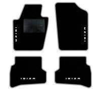 QUEMAR Kit Tappetini Auto compatibili con Seat Ibiza IV 6J 2008-2017 / Set Tappeti Moquette e Gomma su Misura (2 Anteriori + 2 Posteriori) / Ricami e Colori Personalizzati (4 Ricami, Bordo Perla)