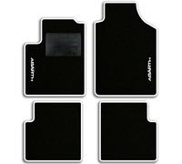 QUEMAR Tappetini Auto compatibili con 595 ABTH e 500 ABTH dal 2007/ Kit Tappeti Moquette e Gomma su Misura/Set 2 Anter.+ 2 Poster./Ricami e Colori Personalizzati (2 Ricami, Bordo Bianco)
