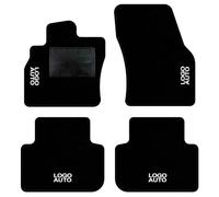 QUEMAR Tappetini Auto compatibili con Audi Q3 dal 2018 / Kit Tappeti in Moquette e Gomma su Misura (Set 2 Anteriori + 2 Posteriori) / Ricami e Colori Personalizzati (Bordo Nero, 4 Ricami)