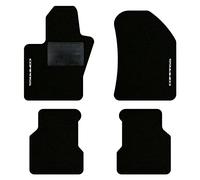 QUEMAR Tappetini Auto compatibili con Compass dal 2017 anche Plug-in Hybrid/Kit Tappeti Moquette e Gomma su Misura (Set 2 Anter.+ 2 Poster.)/Ricami e Colori Personalizzati (2 Ricami, Bordo Nero)
