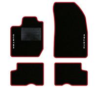QUEMAR Tappetini Auto compatibili con Dacia Duster dal 2018 / Kit Tappeti in Moquette e Gomma su Misura (Set 2 Anteriori + 2 Posteriori) / Ricami e Colori Personalizzati (2 Ricami, Bordo Rosso)