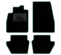 QUEMAR Tappetini Auto compatibili con Ford Fiesta MkVII 7 anche Hibrid dal 2017/Kit Tappeti Moquette e Gomma su Misura (Set 2 Anter.+2 Post.)/Ricami e Colori Personalizzati (0 Ricami, Bordo Verde)