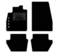 QUEMAR Tappetini Auto compatibili con Ford Puma dal 2019 anche Hybrid/Kit Tappeti Moquette e Gomma su Misura (Set 2 Anteriori + 2 Poster.)/ Ricami e Colori Personalizzati (Bordo Perla, 1 Ricamo)