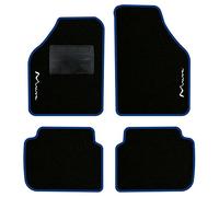 QUEMAR Tappetini Auto compatibili con Lancia Musa 2004-2012 / Kit Tappeti in Moquette e Gomma su Misura (Set 2 Anteriori + 2 Posteriori) / Ricami e Colori Personalizzati (2 Ricami, Bordo Blu)