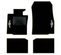 QUEMAR Tappetini Auto compatibili con MINI Countryman R60 Paceman R61 2010-2016/ Kit Tappeti Moquette e Gomma su Misura (Set 2 Ant.+2 Post.)/ Ricami e Colori Personalizzati (Bordo Beige, 2 Ricami)